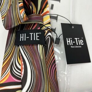 Hi-Tie Men's Tie Lapel Pin Set Pocket Square Cufflinks Formal Woven Silk Tie